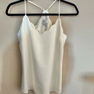 J. Crew Cream Scalloped Camisole